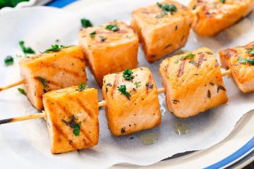 Salmon skewers
