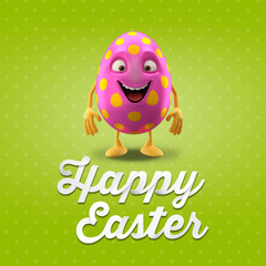 Happy Easter egg, merry 3D cartoon object