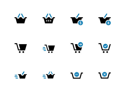 Checkout duotone icons on white background.