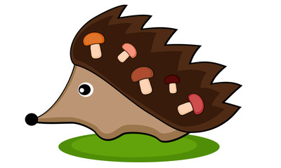 Hedgehog with mushrooms