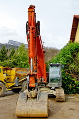 tractopelle sur un chantier