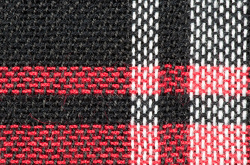 Black, red and white woven texture