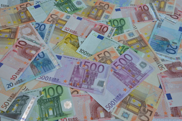 Obraz na płótnie Canvas Euro, Geld, Banknoten, Geldscheine, Währung, Europa, EZB