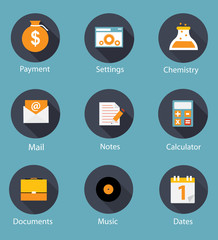 Set of Flat Icons Vector Illustration