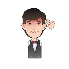 Man commits suicide over white background. Vector design