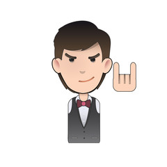 Devil man over isolated background. Vector design.