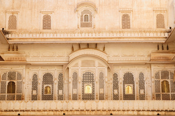 Fototapeta premium Richly decorated facade of a building in India