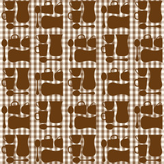cups, tea cups and teaspoons seamless repeat pattern