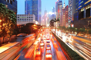 Fototapeta na wymiar Widok ulicy w Hongkongu