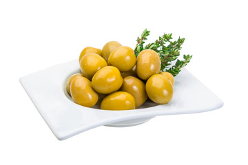 Green gigant olives