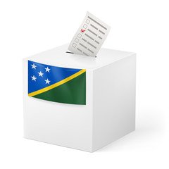 Ballot box with voting paper. Solomon Islands