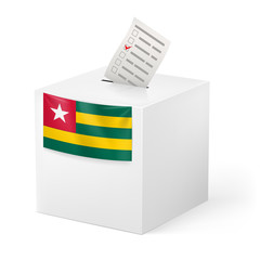 Ballot box with voting paper. Togo