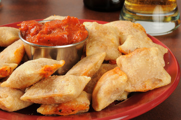 Pizza pockets and beer