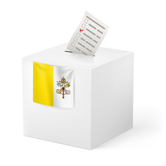 Ballot box with voting paper. Vatican City