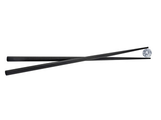 chopsticks holding diamond