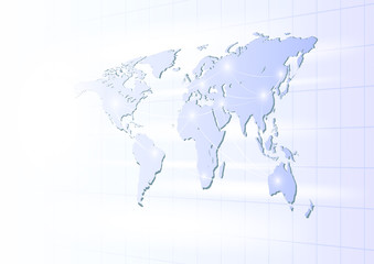 business globe network on a light background