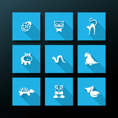 Vector flat baby toy icon set