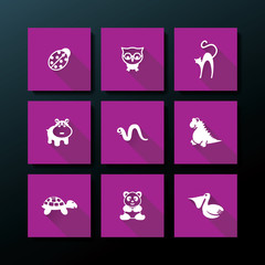 Vector flat baby toy icon set