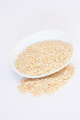 sesame seeds on a white background.