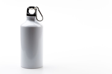 Stainless bottle water isolated white background
