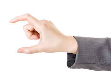Business woman's hand using finger to select or take