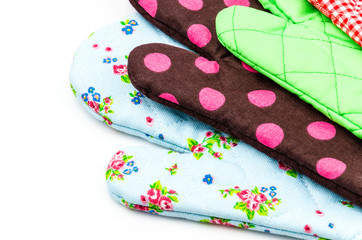 Oven glove isolated white background
