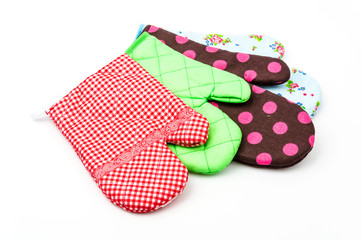 Oven glove isolated white background