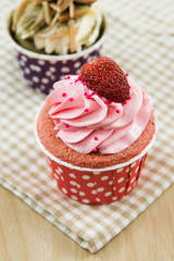 Tasty cupcake with butter cream