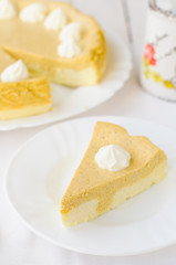 Crustless Pumpkin and Quark (Cottage Cheese) Cheesecake