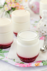 Obraz na płótnie Canvas Natural Yoghurt with Raspberry Jam
