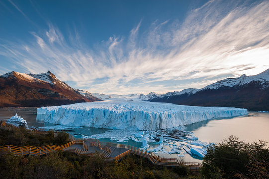 Perito Moreno Glacier in the autumn afternoon, Argentina.