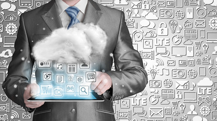 Cloud computing, technology connectivity concept