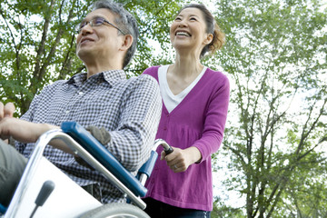 smiling senior husband and wife