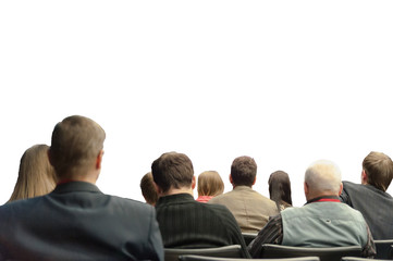 Fototapeta premium people sitting rear at the business conference isolated on white