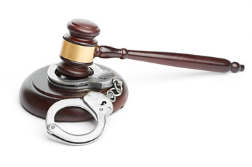handcuffs and gavel