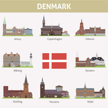 Denmark. Symbols of cities