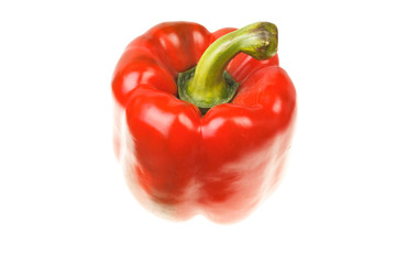 One bright ripe red pepper