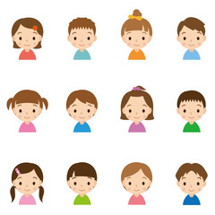 顔セット　子供　男女