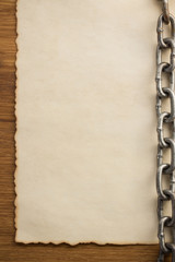 chain and old vintage paper