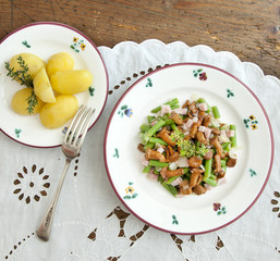 Pfifferlinge mit Fisolen
