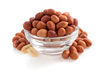 nuts peanuts on white