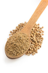 coriander powder and spoon