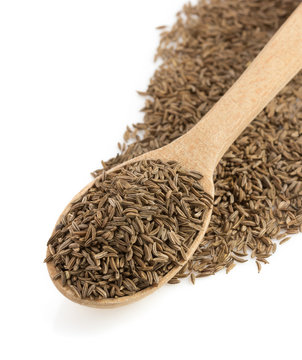 cumin seeds in spoon