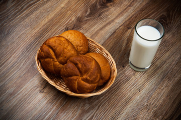 Bread and a glass of milk