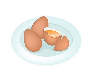 An Illustration Fresh Eggs in White Plate