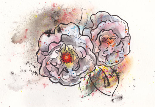 Rose handgemalt