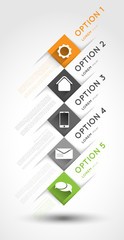 infographic template, option squares banners with icons