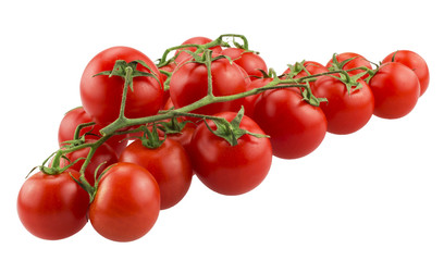 Cherry tomatoes on the branch - Isolated on white background