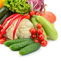 fresh vegetables isolated on white