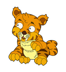 Cartoon dinosaur - illustration for the children